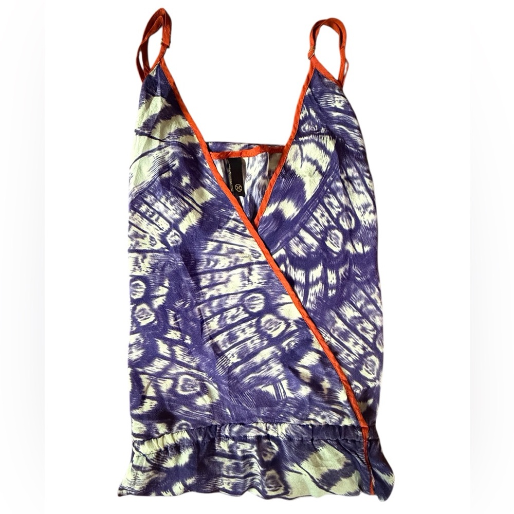 VIX - 100% Silk Purple and Orange Maxi Dress